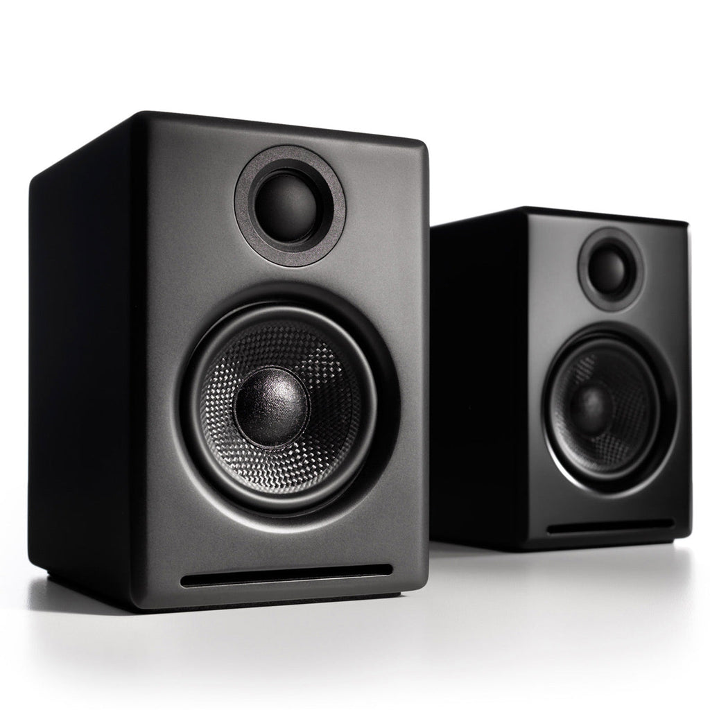 Audio-Technica AT-LP60X-BK Fully Automatic Belt-Drive Stereo Turntable (Black) with Audioengine A2+ Premium Powered Wireless Desktop Speakers - Pair (Black)