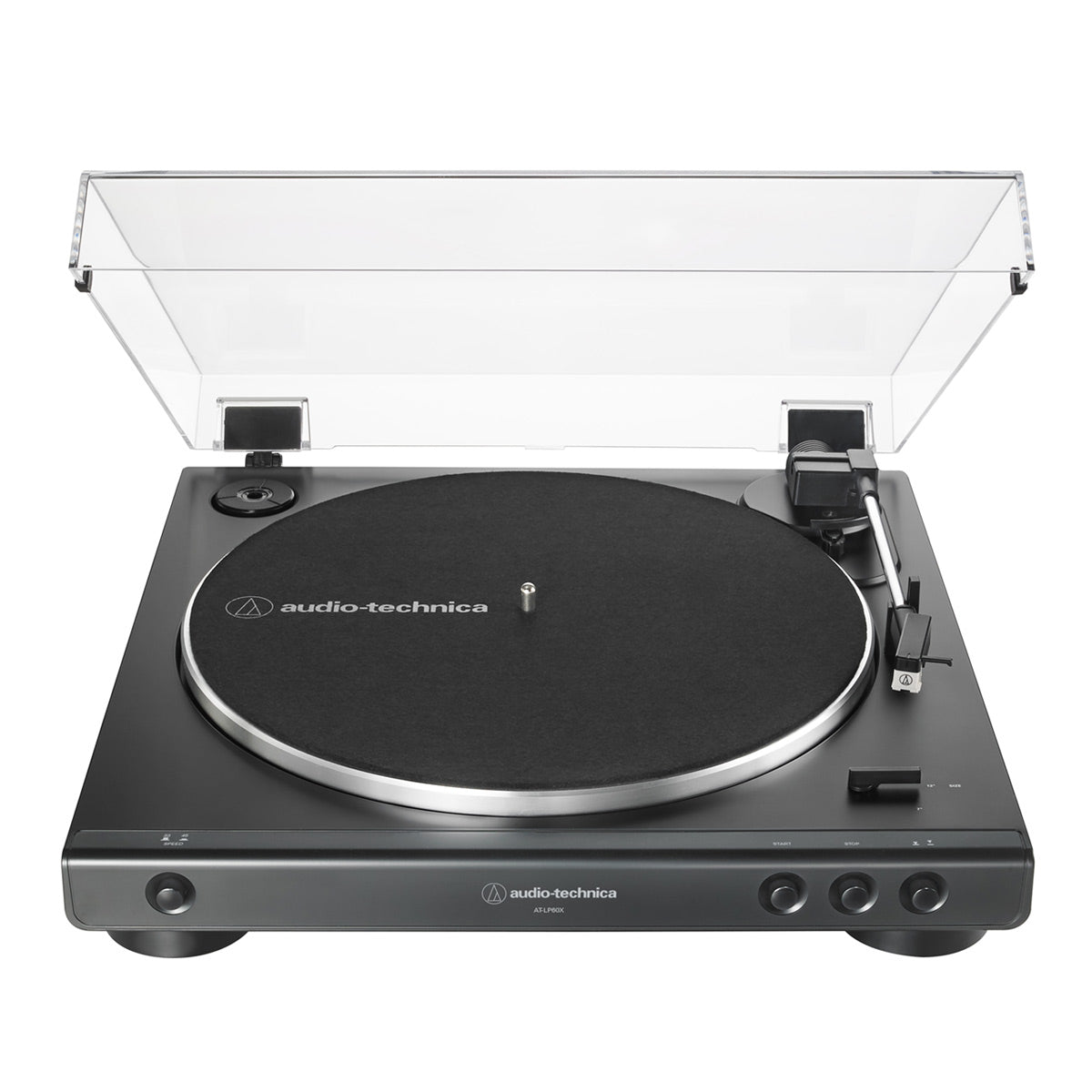 Audio-Technica AT-LP60X-BK Fully Automatic Belt-Drive Stereo Turntable (Black) with Audioengine A2+ Premium Powered Wireless Desktop Speakers - Pair (Black)